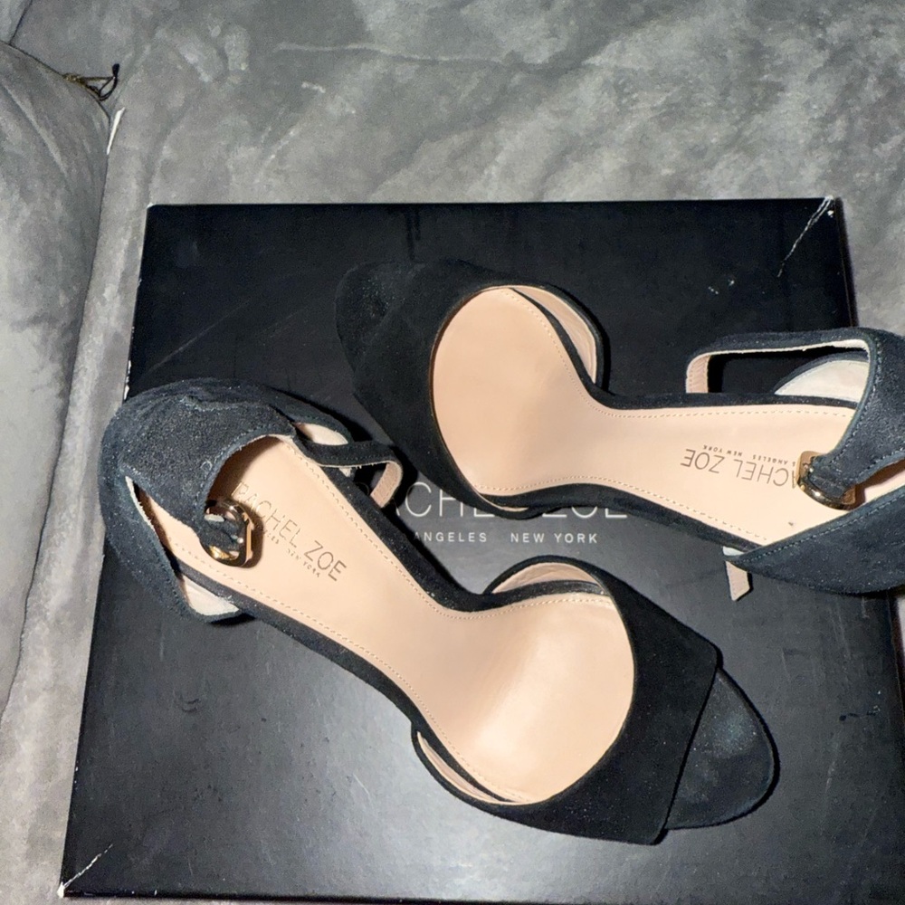 Rachel Zoe Black Slingback Heels with Open Toe